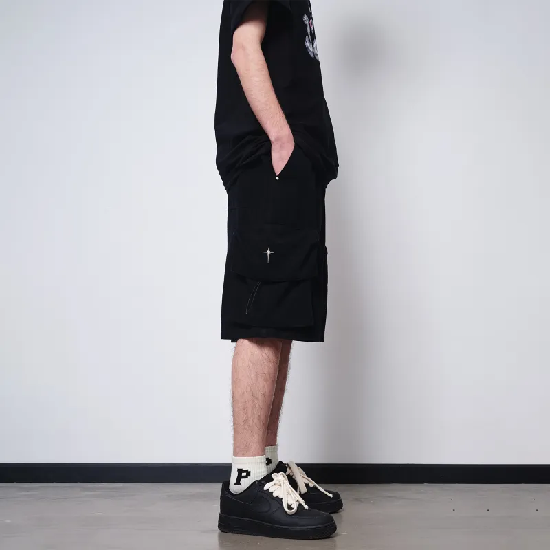 PASET Denim Shorts Unisex Black-7