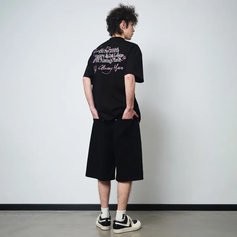 PASET Denim Shorts Unisex Black-2