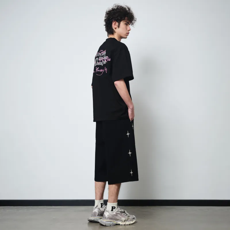 PASET Denim Shorts Unisex Black-3