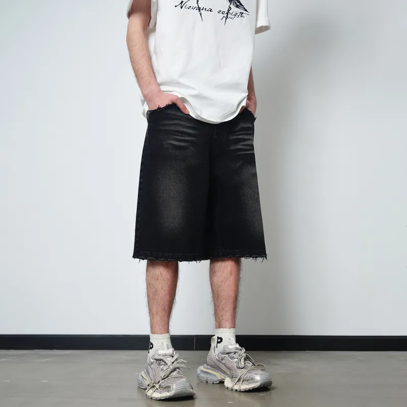 PASET Denim Shorts Unisex Black-6