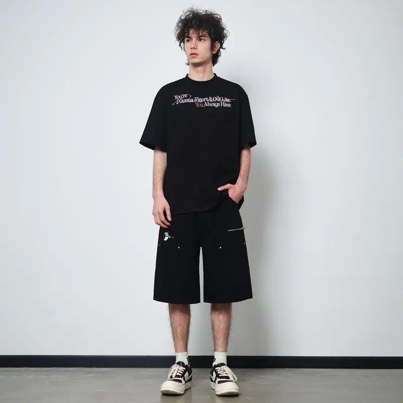 PASET Denim Shorts Unisex Black-3