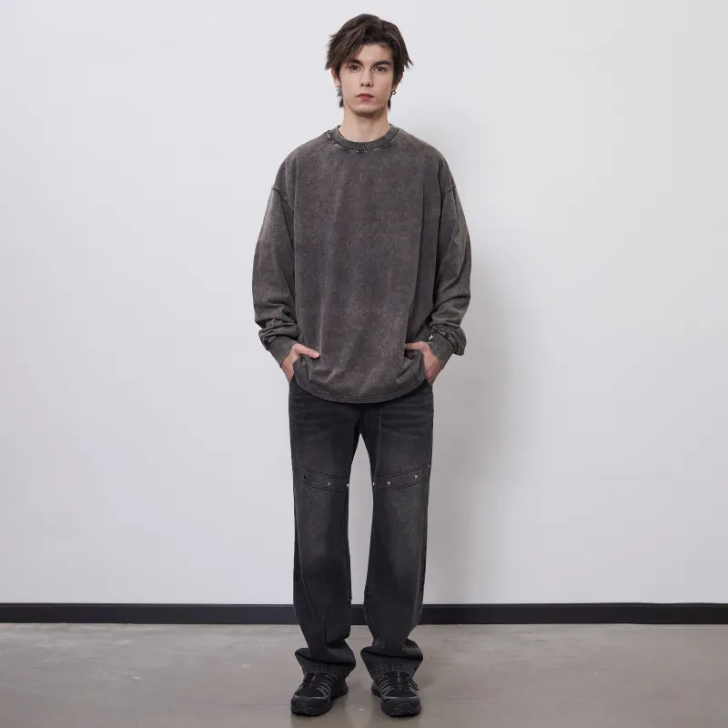PASET Jeans Unisex Washable Smoke Gray-5