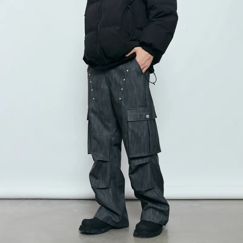 PASET Winter Casual Pants Unisex Black Gray Color-5