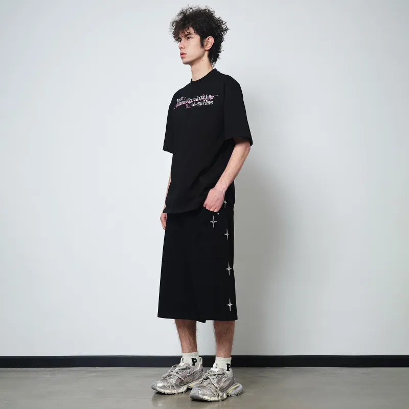 PASET Denim Shorts Unisex Black-4