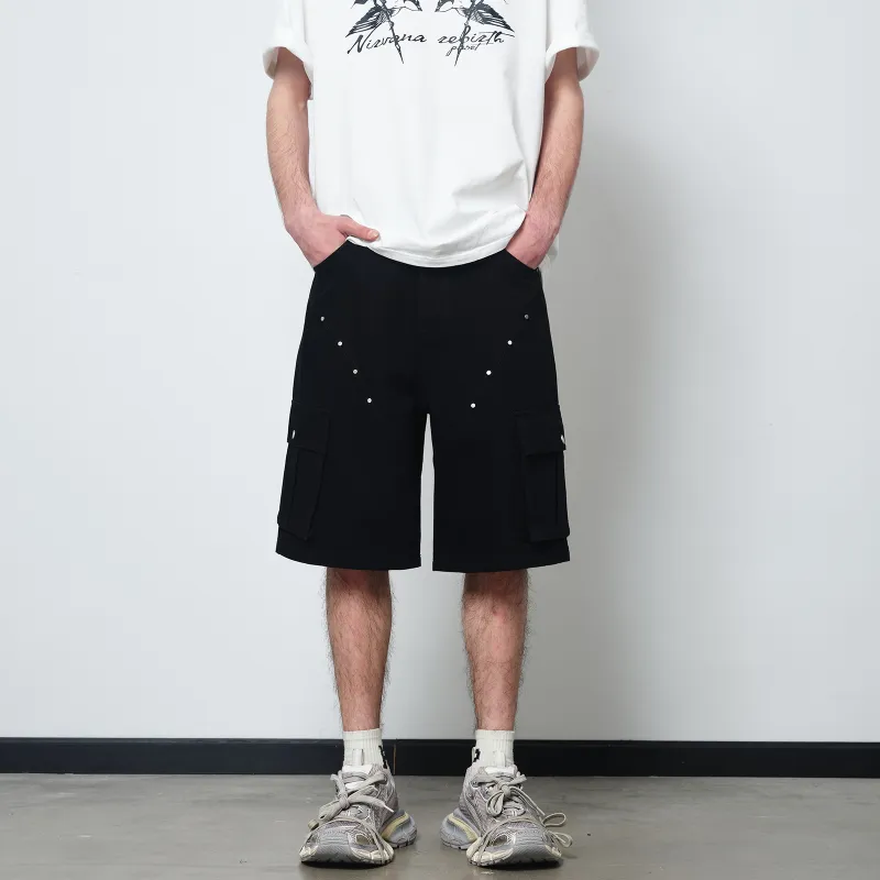 PASET Denim Shorts Unisex Black-4