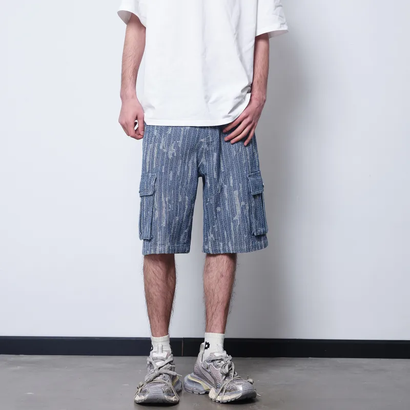 PASET Denim Shorts Unisex Blue-3