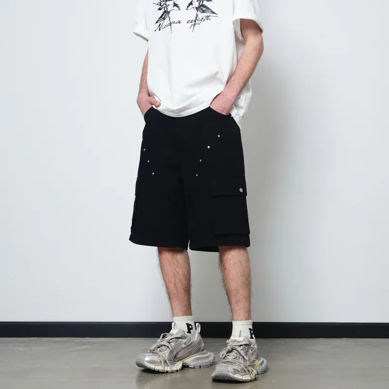 PASET Denim Shorts Unisex Black-5