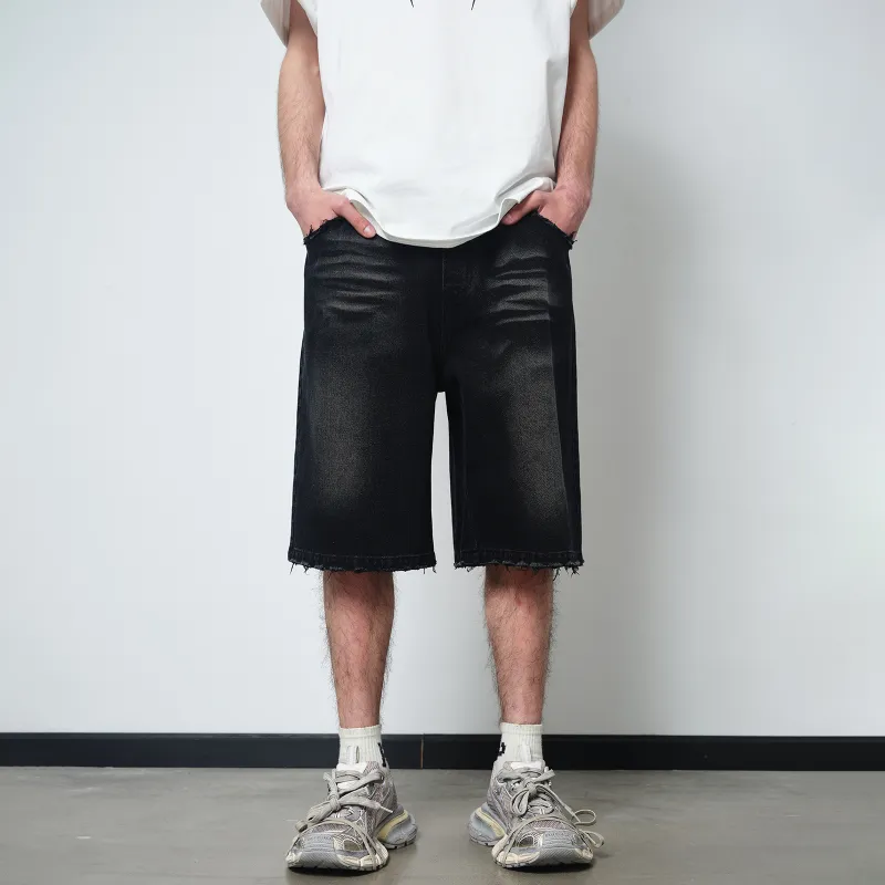 PASET Denim Shorts Unisex Black-5