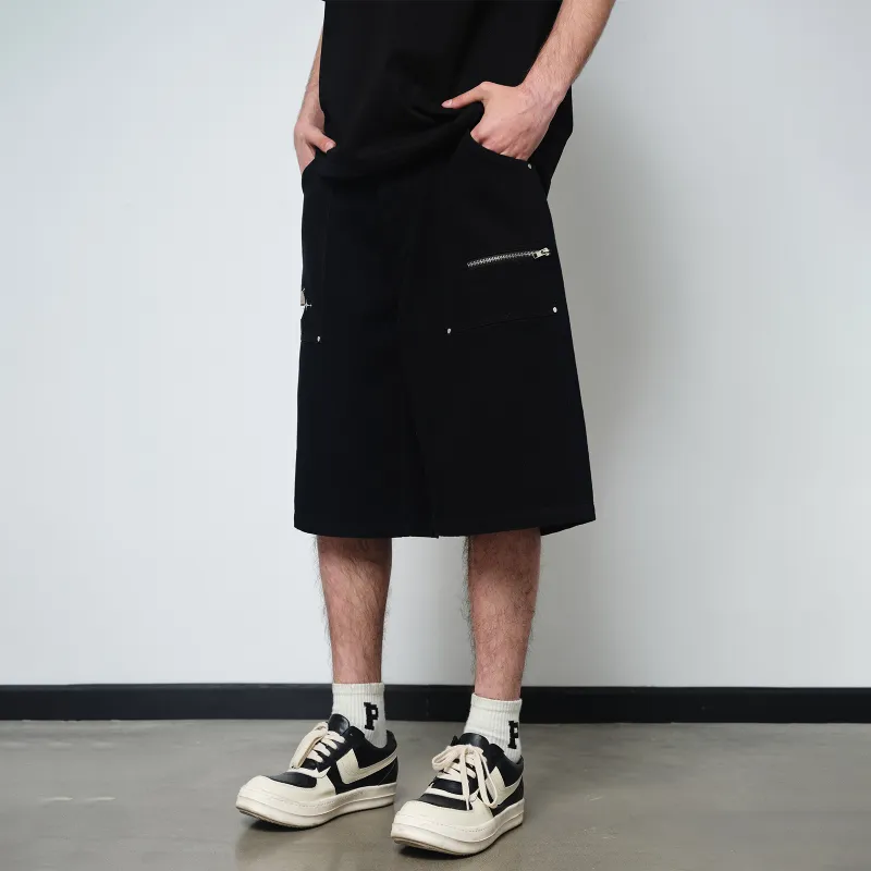 PASET Denim Shorts Unisex Black-4