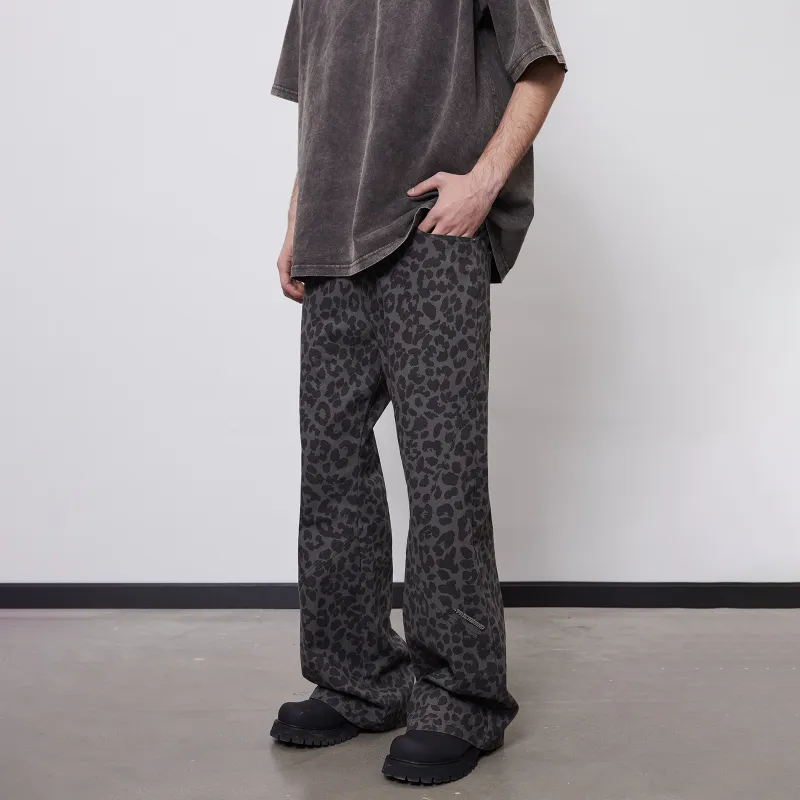 PASET Jeans Unisex Leopard Print-2