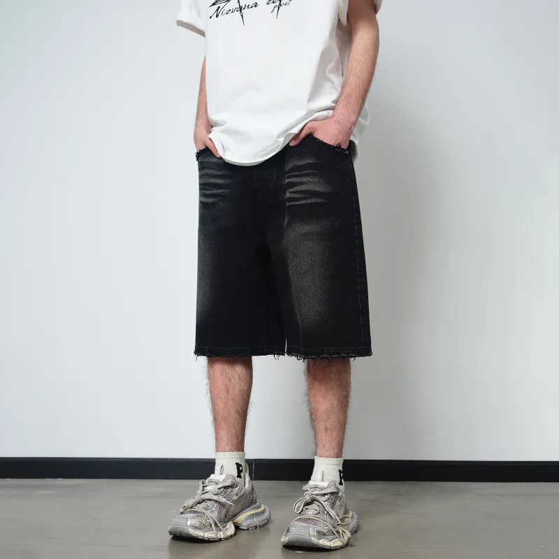 PASET Denim Shorts Unisex Black-4