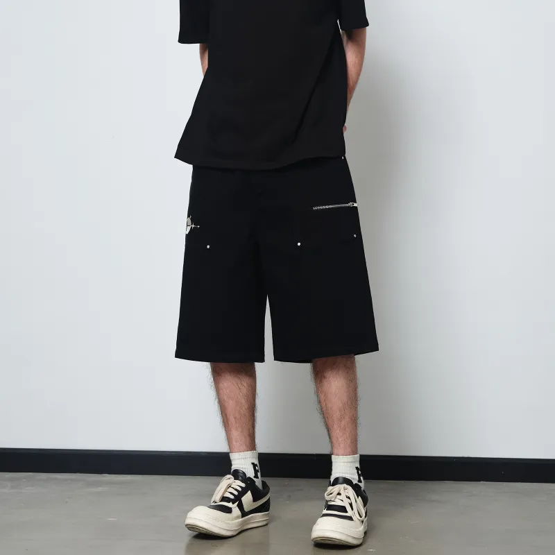 PASET Denim Shorts Unisex Black-5