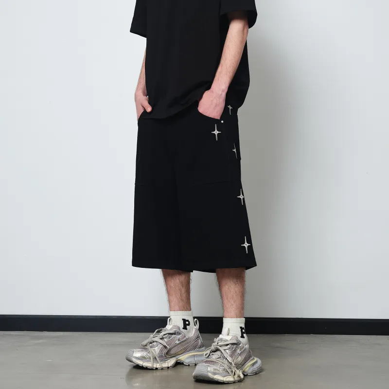 PASET Denim Shorts Unisex Black-7