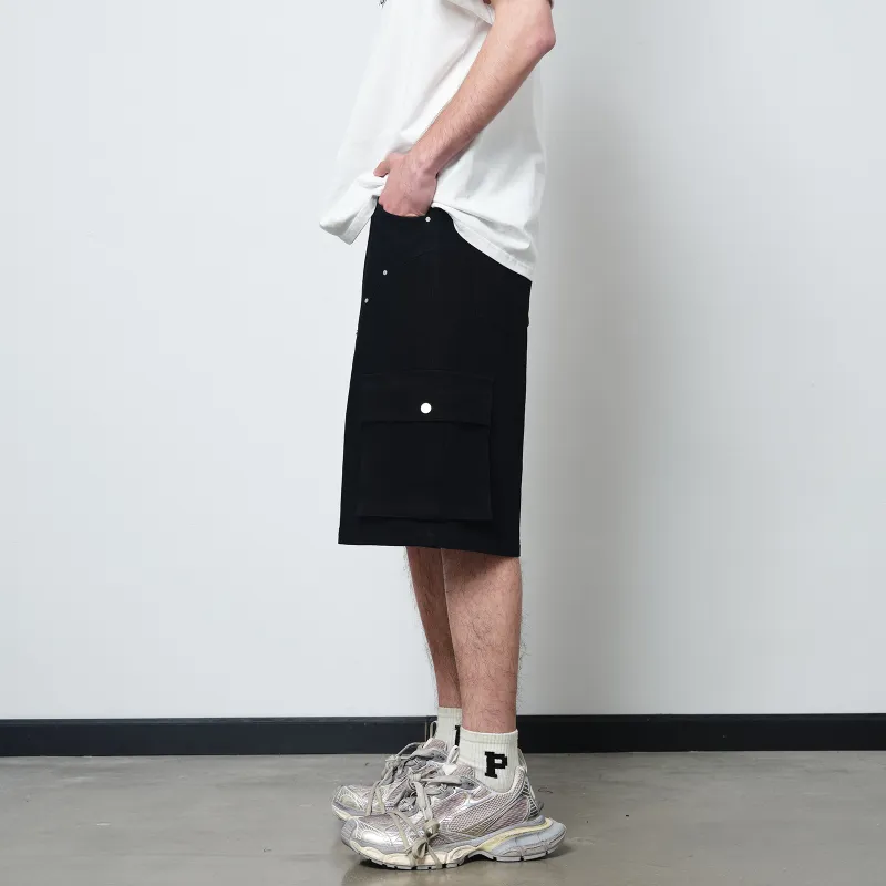 PASET Denim Shorts Unisex Black-6