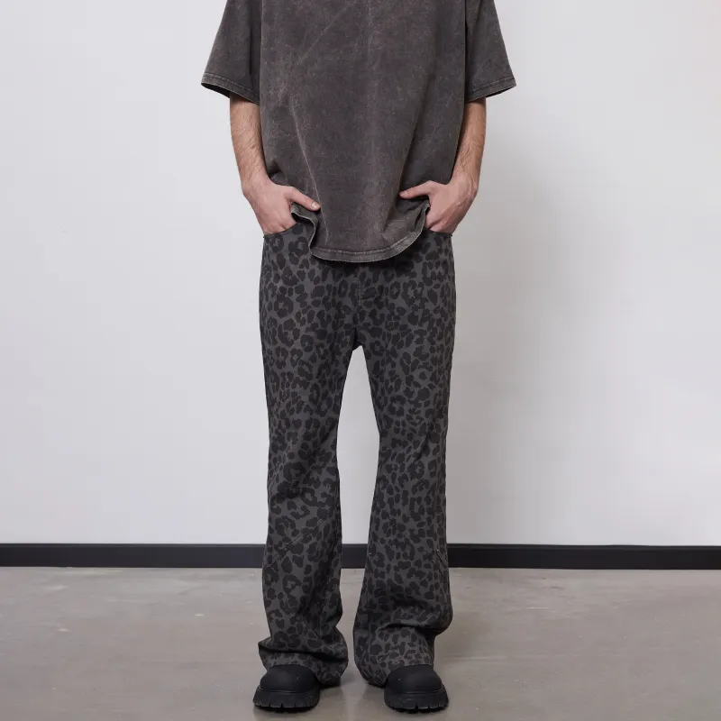 PASET Jeans Unisex Leopard Print-3