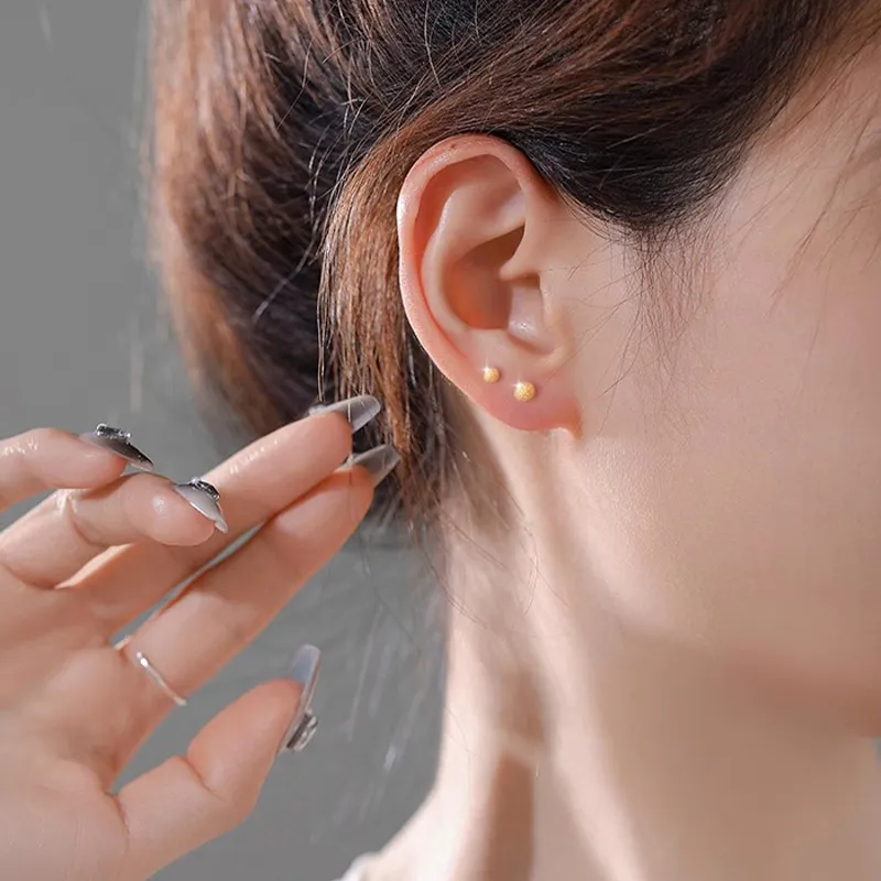 KiNGZiT Sterling Silver Stud Earrings Unisex-1