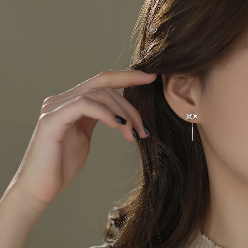 KiNGZiT S925 Silver Drop Earrings Women's-2
