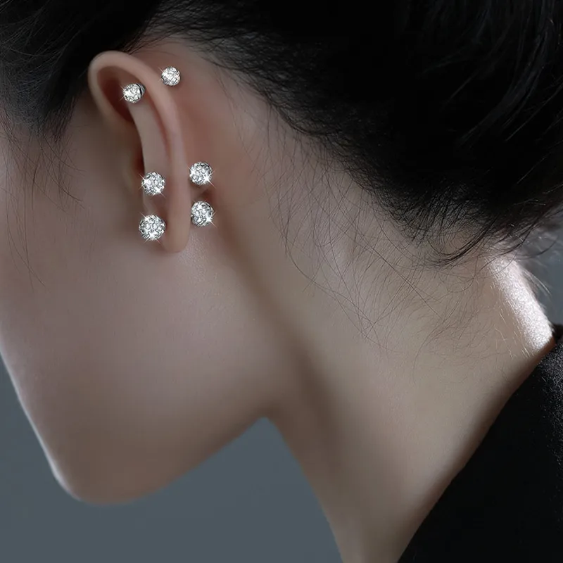 KiNGZiT Sterling Silver Stud Earrings Women's-1