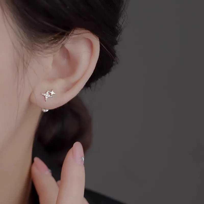 KiNGZiT 999 Fine Silver Stud Earrings Women's-2