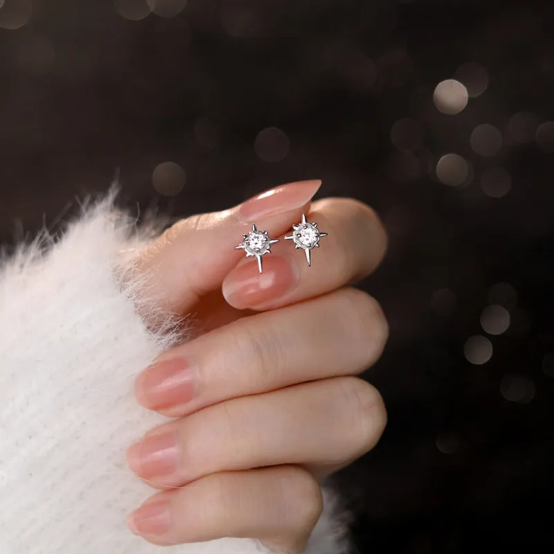 KiNGZiT Sterling Silver Stud Earrings Unisex-5