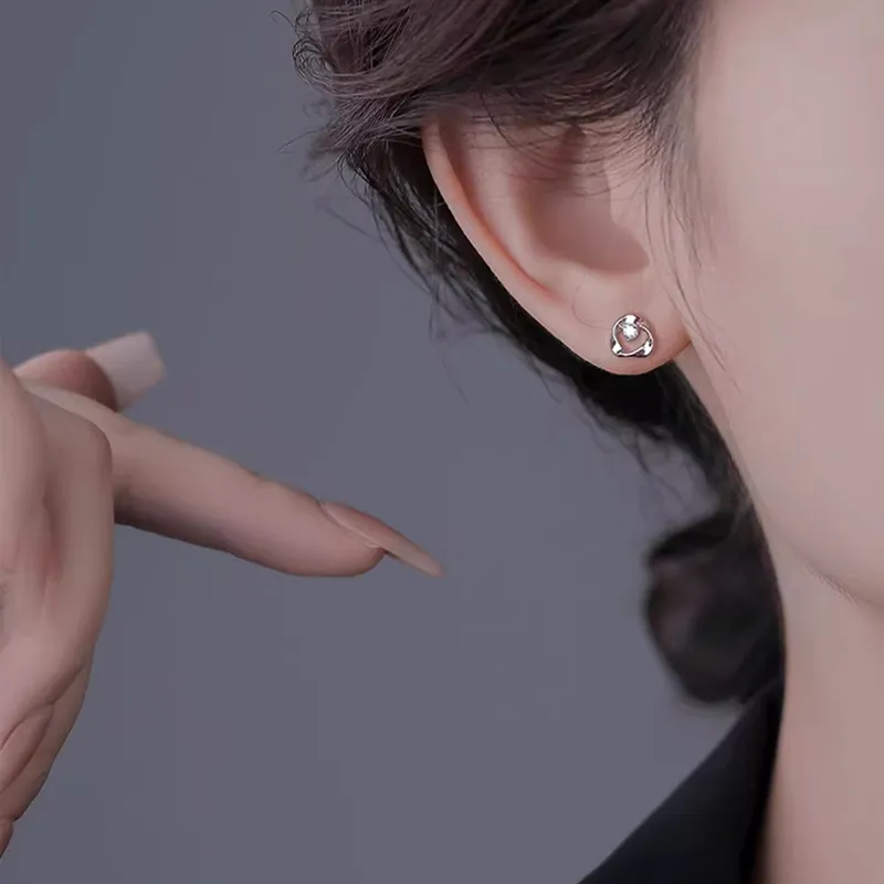 KiNGZiT 999 Fine Silver Stud Earrings Women's-1