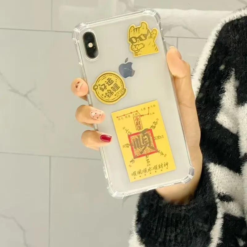KiNGZiT Gold Note Cell Phone Sticker Unisex-3