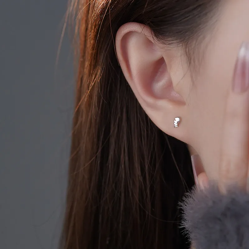 KiNGZiT 999 Fine Silver Stud Earrings Women's-3