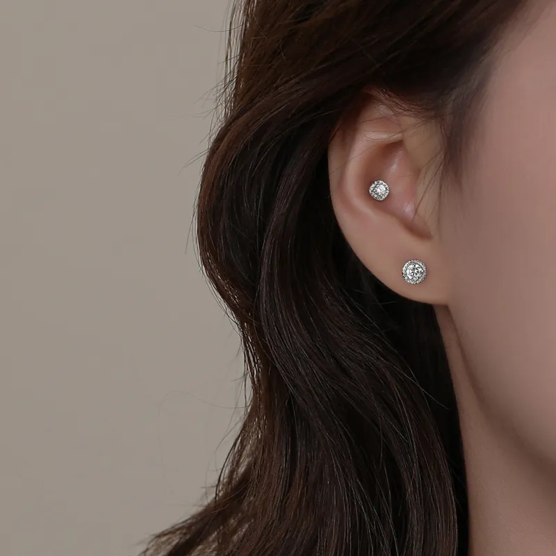 KiNGZiT Sterling Silver S999 Silver Stud Earrings Women's-3
