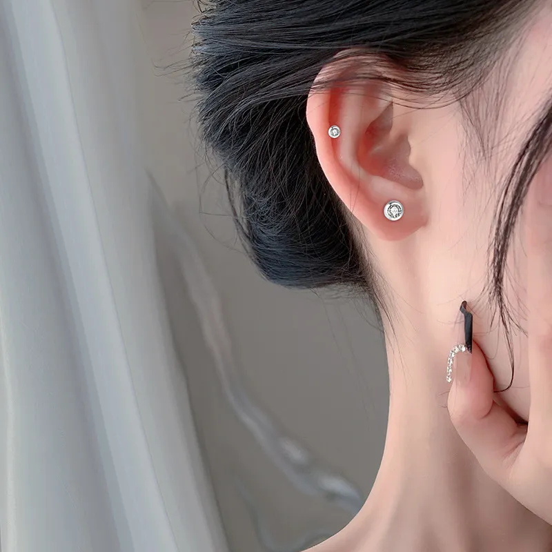 KiNGZiT 999 Fine Silver Stud Earrings Women's-1