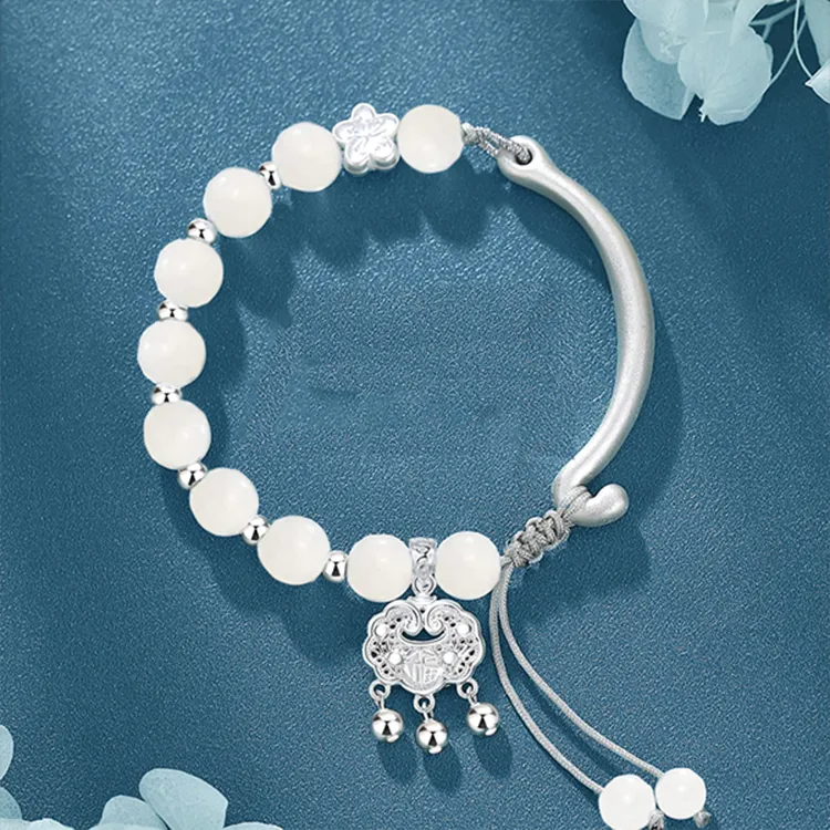 KiNGZiT White Jade Bodhi Bracelets Unisex-2