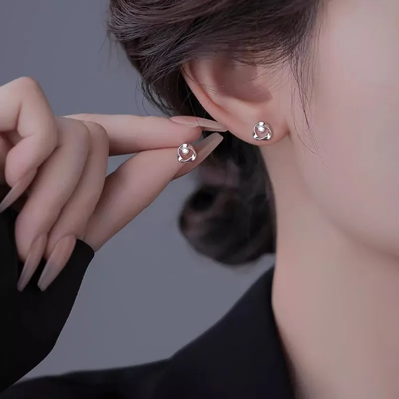 KiNGZiT 999 Fine Silver Stud Earrings Women's-2