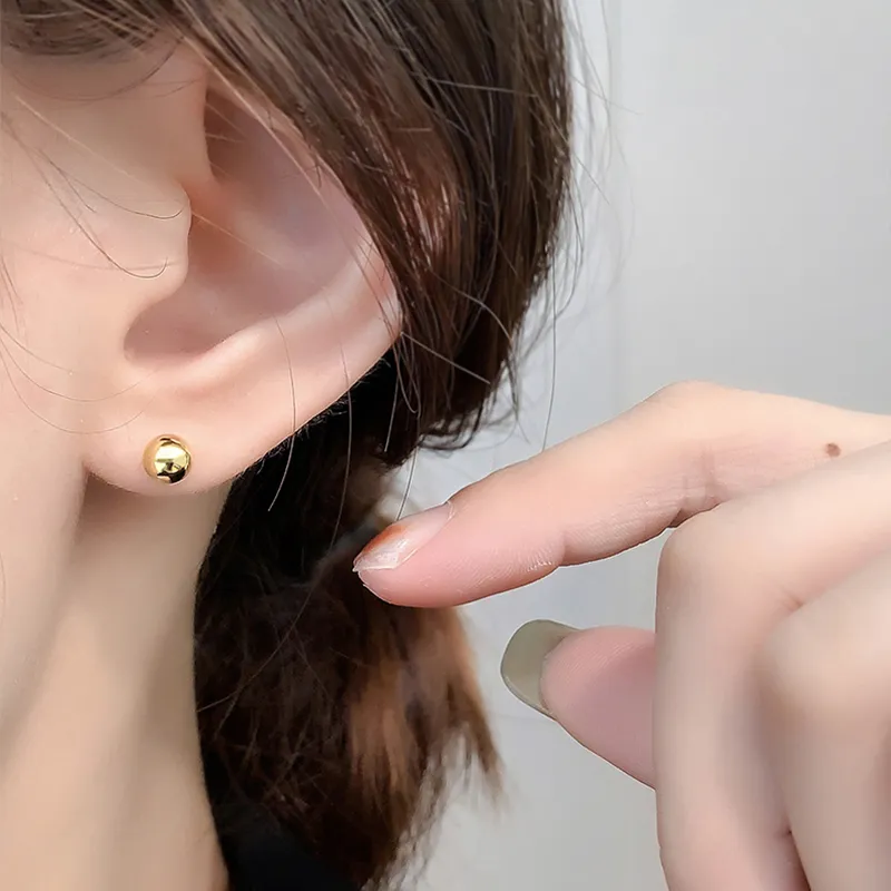 KiNGZiT Sterling Silver Stud Earrings Unisex-6