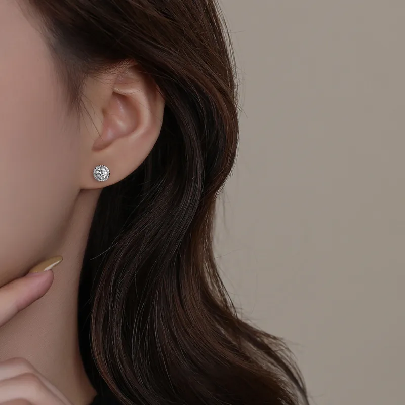 KiNGZiT Sterling Silver S999 Silver Stud Earrings Women's-2