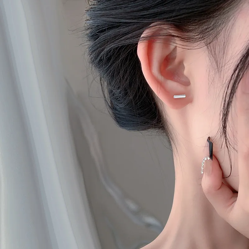 KiNGZiT S999 Silver Stud Earrings Unisex-1