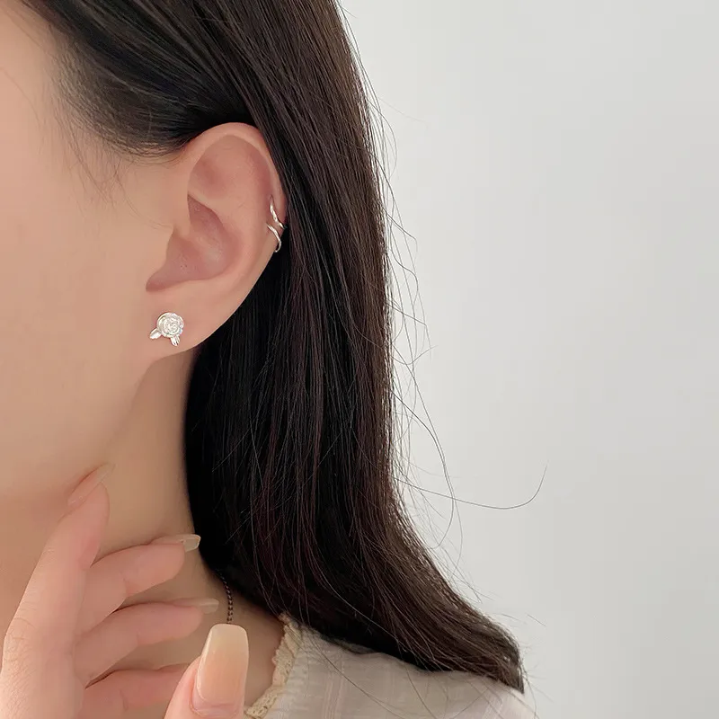 KiNGZiT S 999 Fine Silver Stud Earrings Women's-2