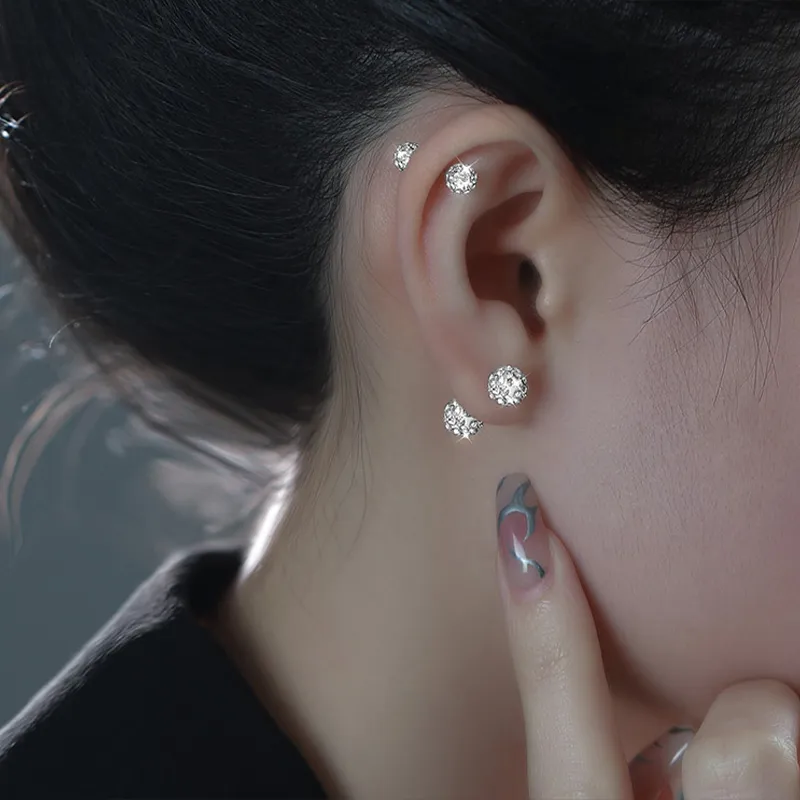 KiNGZiT Sterling Silver Stud Earrings Women's-2