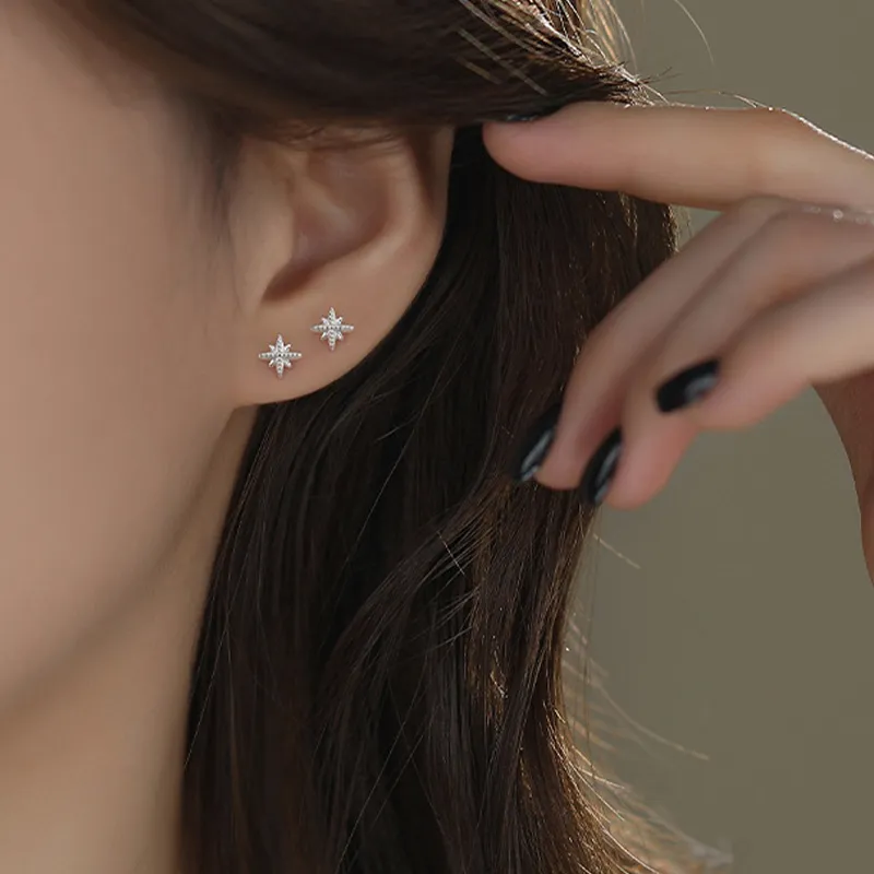 KiNGZiT 999 Fine Silver Stud Earrings Women's-3