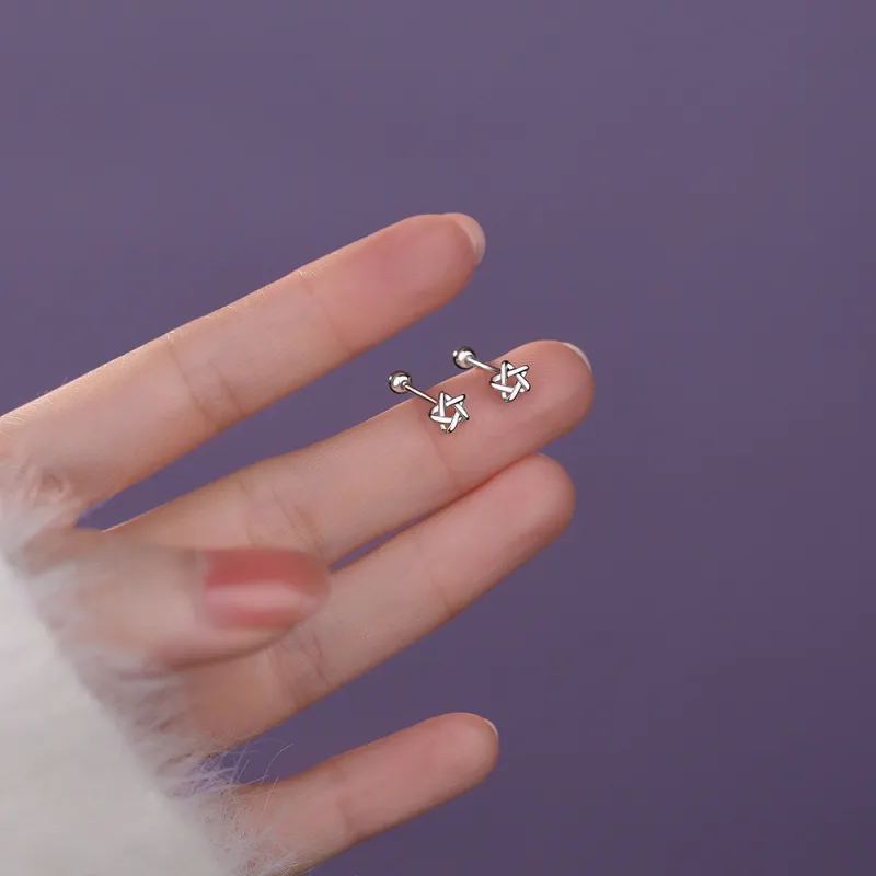 KiNGZiT Sterling Silver S999 Stud Earrings Women's-1