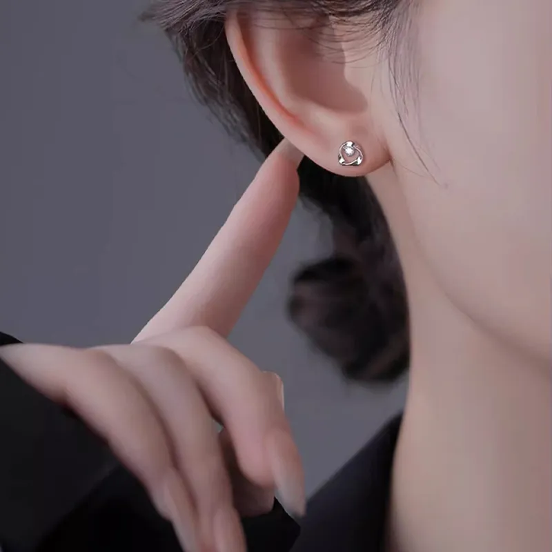 KiNGZiT 999 Fine Silver Stud Earrings Women's-3