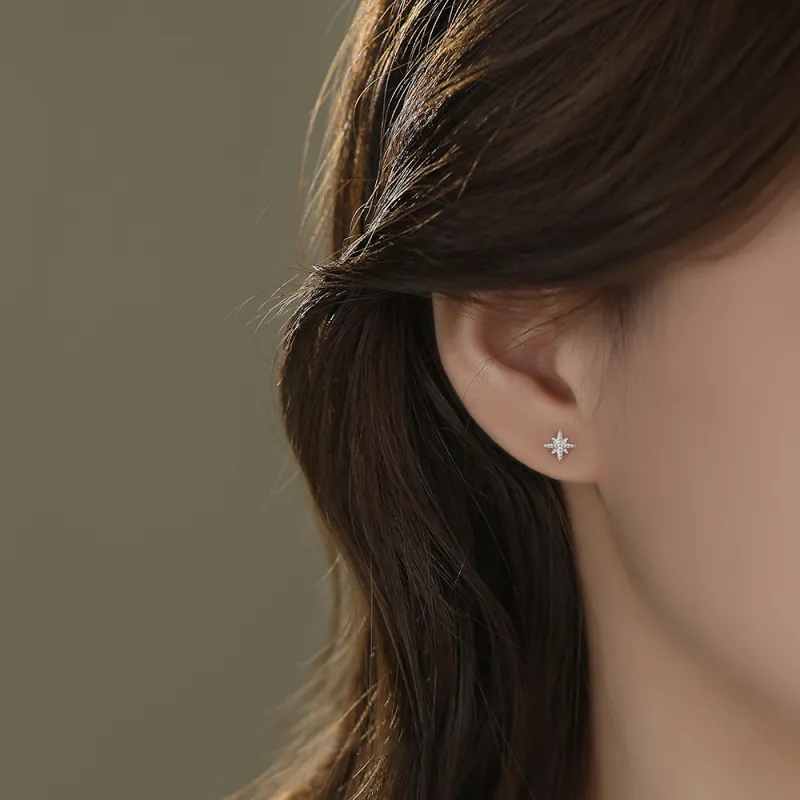 KiNGZiT 999 Fine Silver Stud Earrings Women's-1