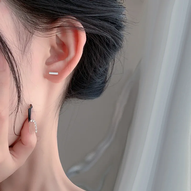 KiNGZiT S999 Silver Stud Earrings Unisex-2