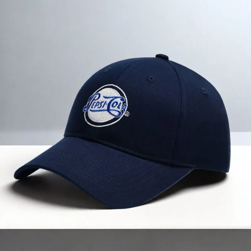 Pepsi Comfortable And Breathable Cotton Wide Brim Baseball Cap For A Slimmer Face Unisex Royal Blue/Blue/Ecru-8