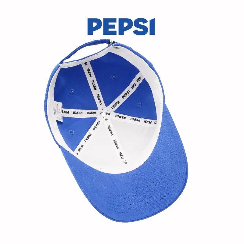 Pepsi Comfortable And Breathable Cotton Wide Brim Baseball Cap For A Slimmer Face Unisex Royal Blue/Blue/Ecru-13