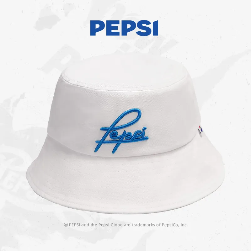 Pepsi Cotton Comfortable And Breathable Bucket Hats Unisex Black/Ecru-9