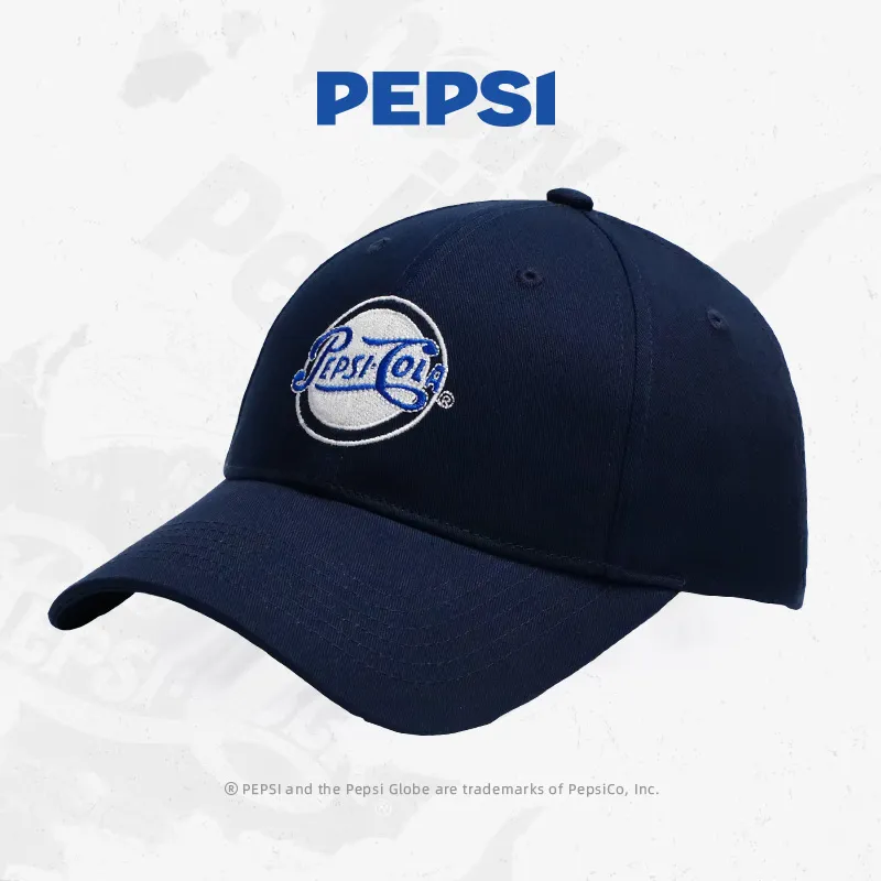 Pepsi Comfortable And Breathable Cotton Wide Brim Baseball Cap For A Slimmer Face Unisex Royal Blue/Blue/Ecru-6