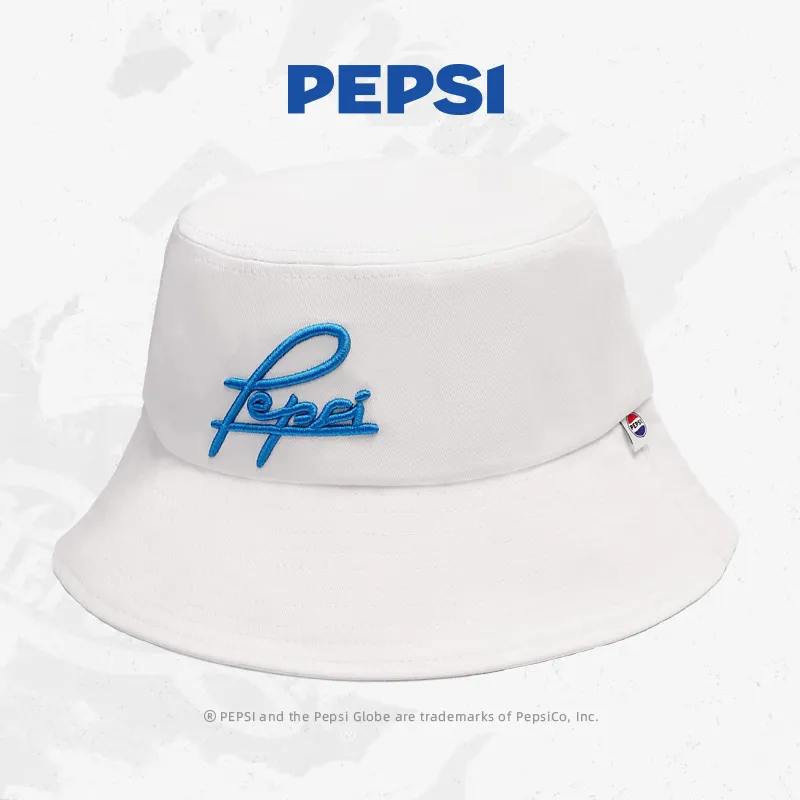 Pepsi Cotton Comfortable And Breathable Bucket Hats Unisex Black/Ecru-8