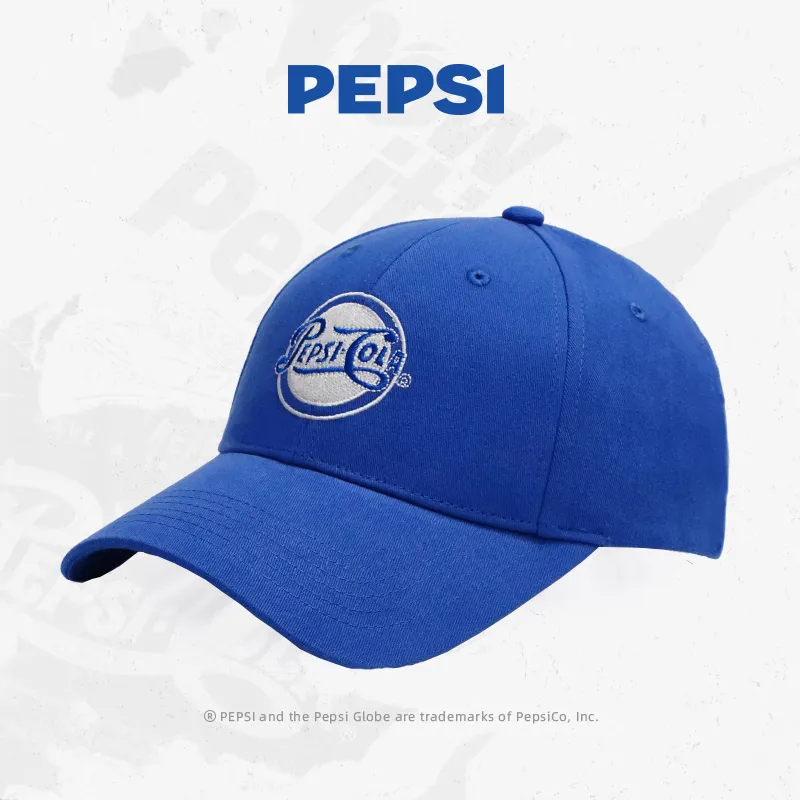 Pepsi Comfortable And Breathable Cotton Wide Brim Baseball Cap For A Slimmer Face Unisex Royal Blue/Blue/Ecru-14