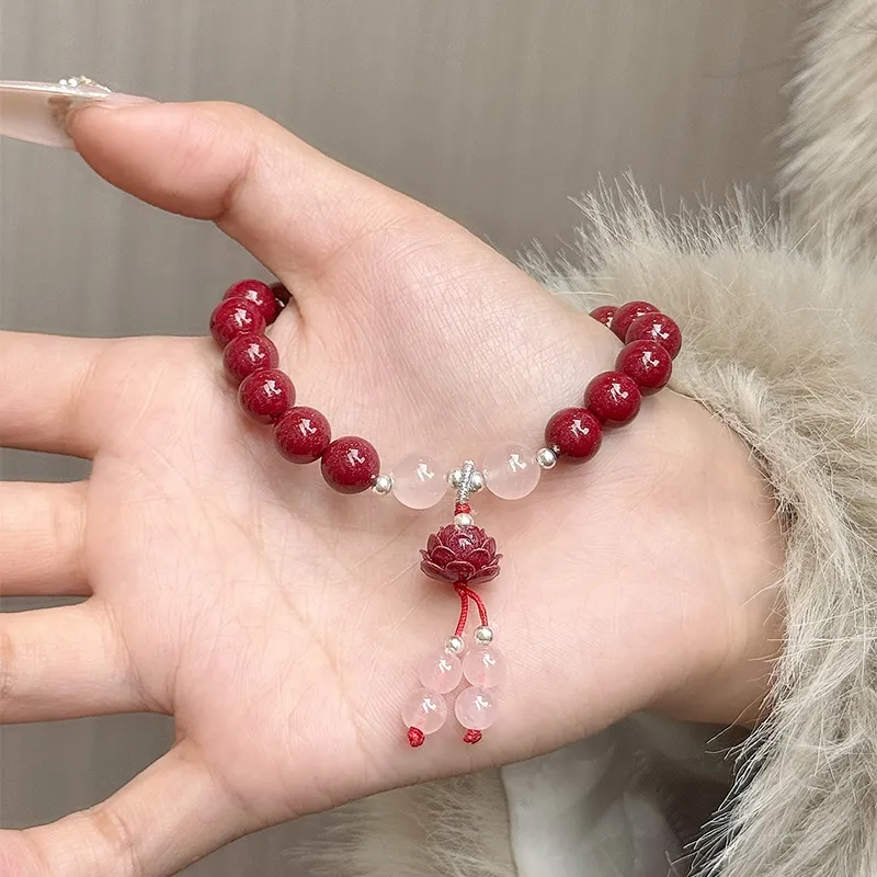 CMFY Reconstructed Cinnabar Jade Bracelets Unisex-2