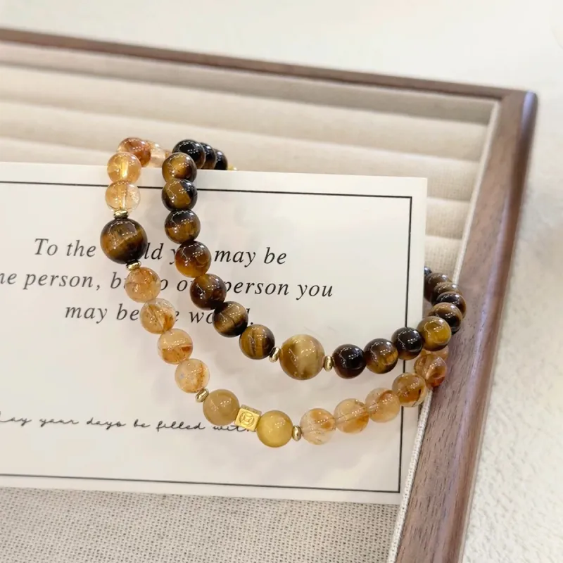 CMFY Tiger's Eye Stone Jade Bracelets Unisex-3