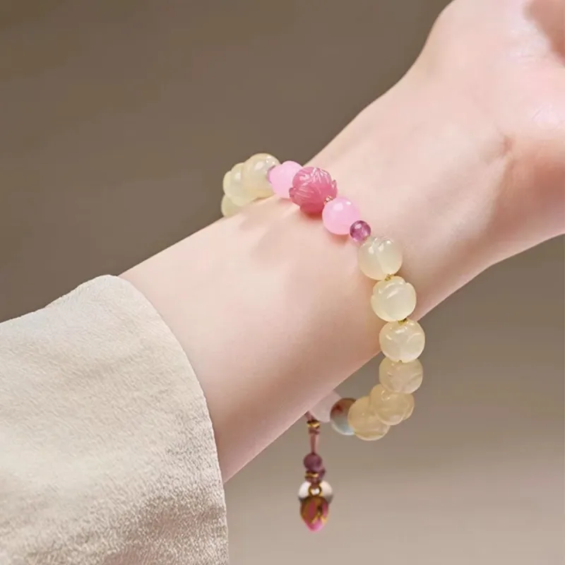CMFY Golden Silk Jade Bracelets Unisex-4